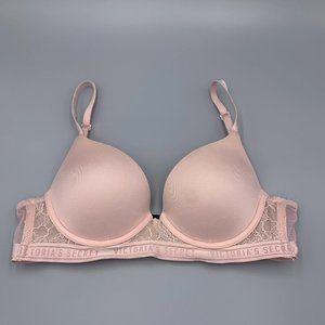 Pink Push Up Bra with Lace